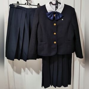 Navy Blue Japanese School Uniform Jacket & Skirt Set